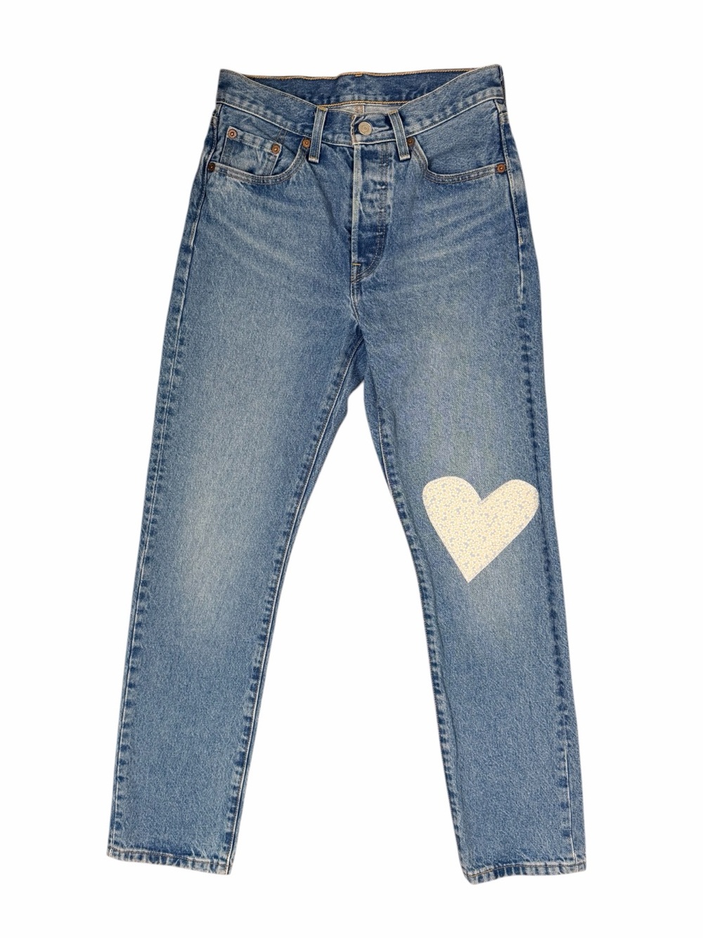 Levi's 501 NEW 150th Anniversary Edition Patchwork Heart Jeans.